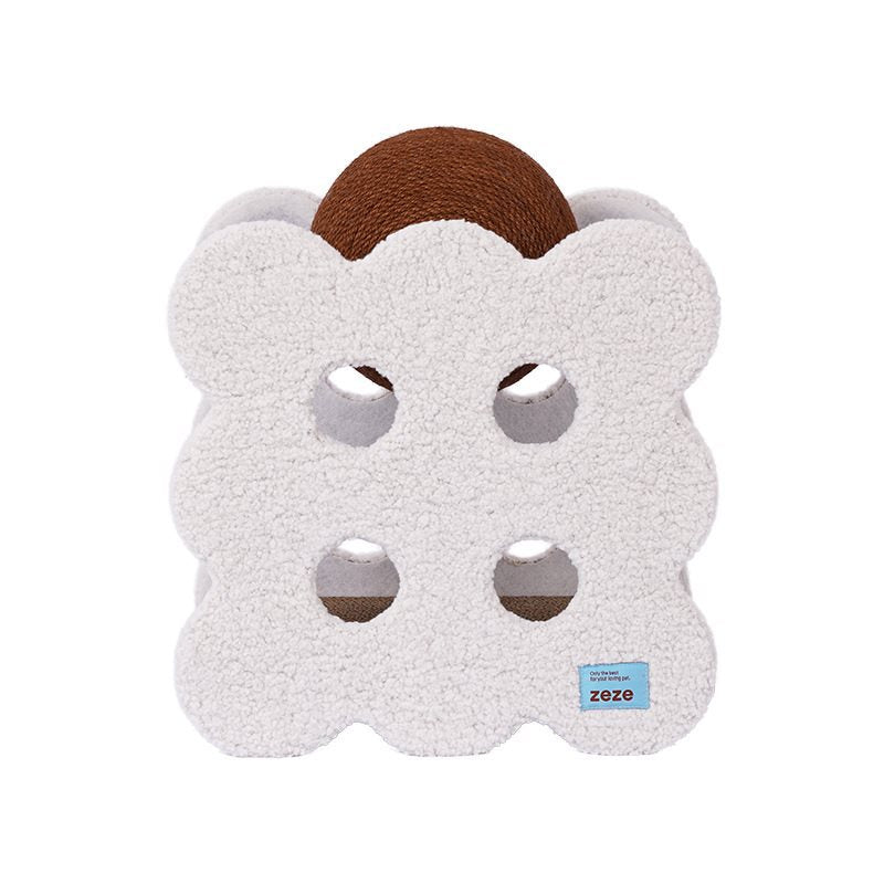 【Zeze】Cookie PawPal Scratch 'n' Nap Ball – No-Shed, No-Mess Fun!