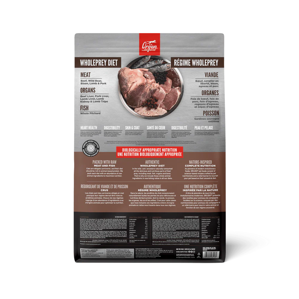 【Orijen】Cat Dry Food - Regional Red - 1.8 kg & 5.4kg