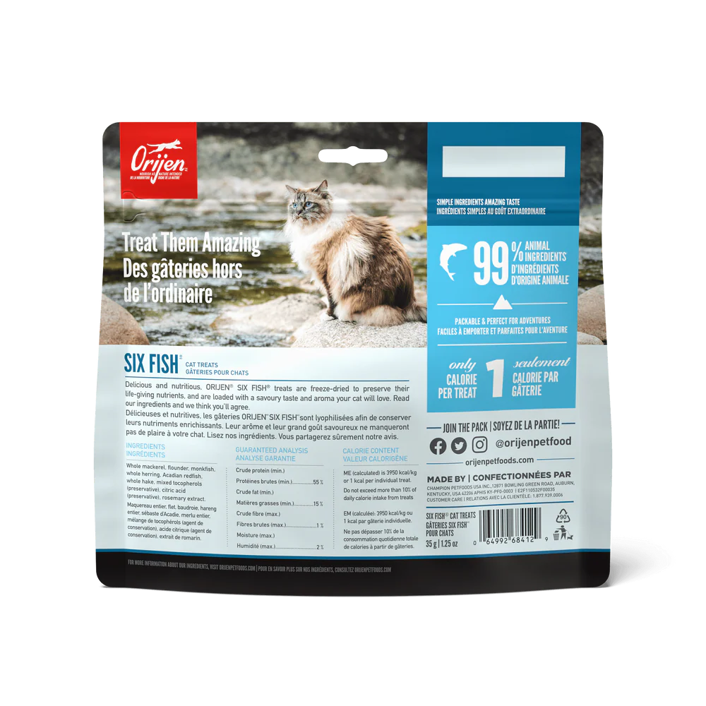 【Orijen】Freeze-Dried Cat Treats - Six Fish - 35g