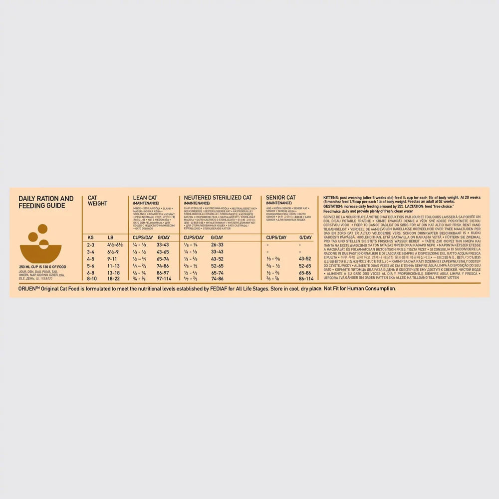 【Orijen】Cat Dry Food -  Original - 1.8 kg & 5.4kg