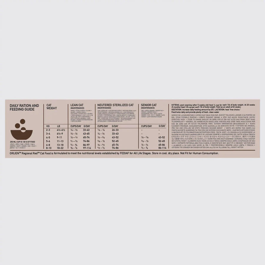 【Orijen】Cat Dry Food - Regional Red - 1.8 kg & 5.4kg