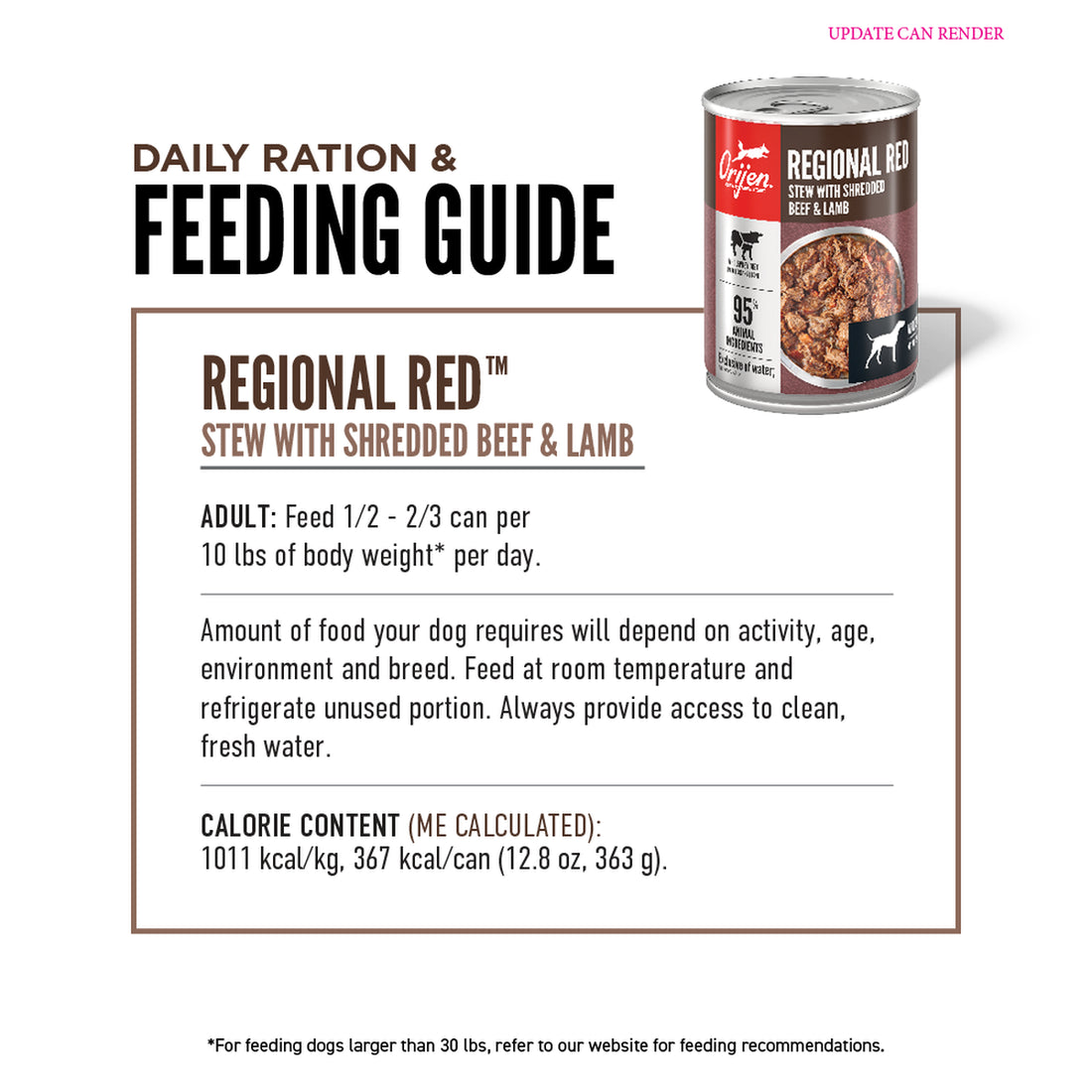 【Orijen】Dog Regional Red Stew Recipe with Shredded Beef & Lamb - 363g