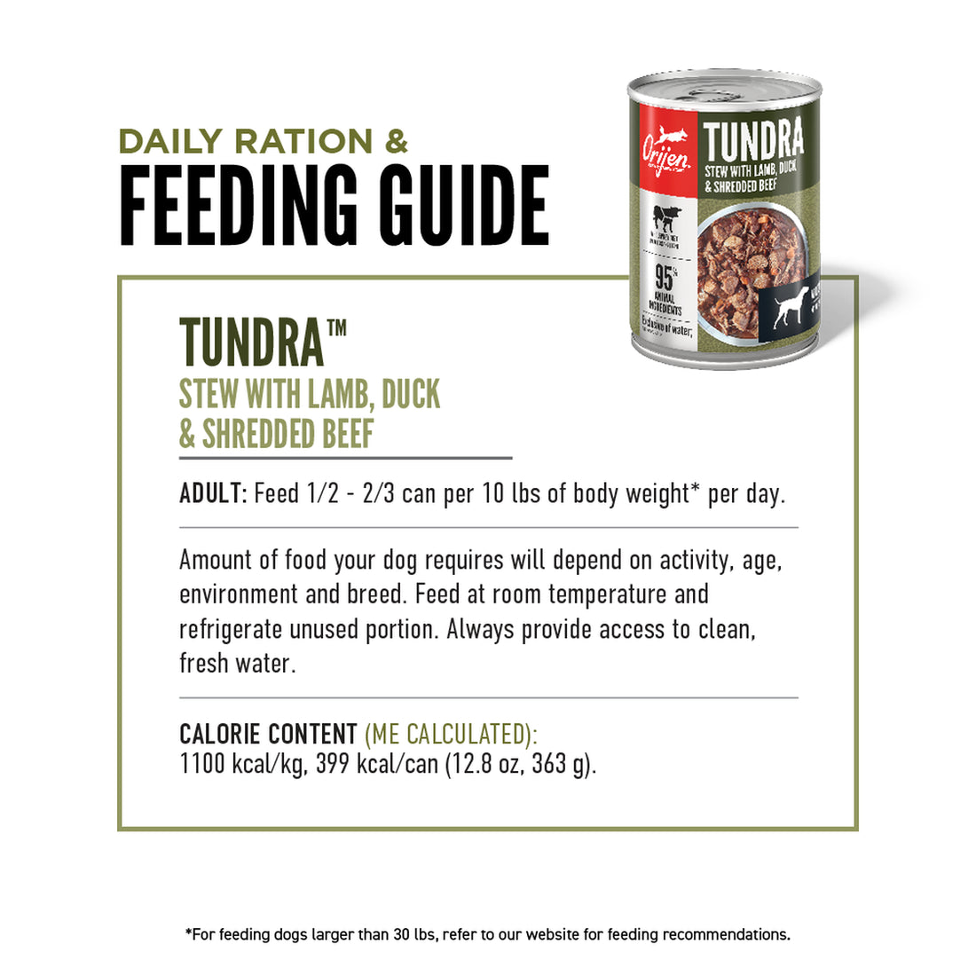 【Orijen】Dog Tundra Stew Recipe with Shredded Beef, Duck & Lamb - 363g