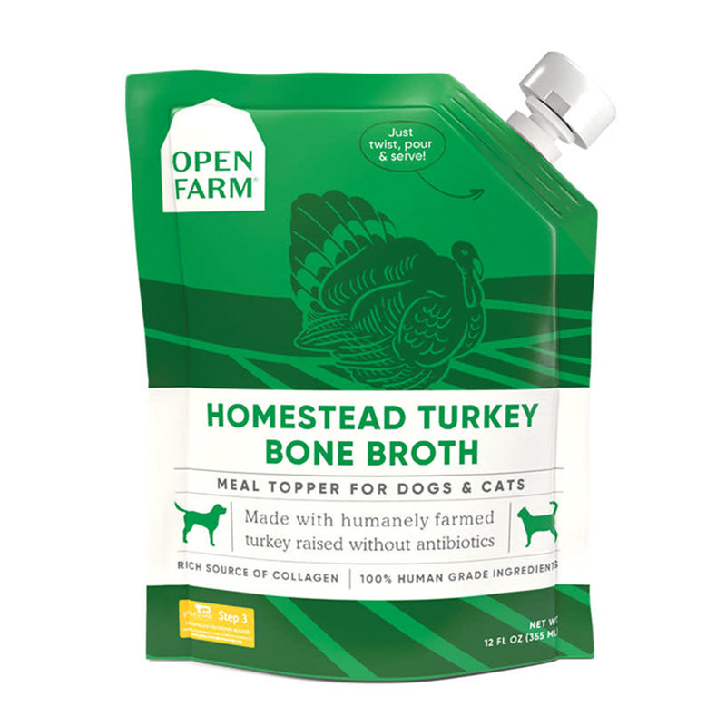 【Near-expired FREE】Open Farm Bone Broth Meal Topper for Dogs & Cats - Homestead Turkey 12oz