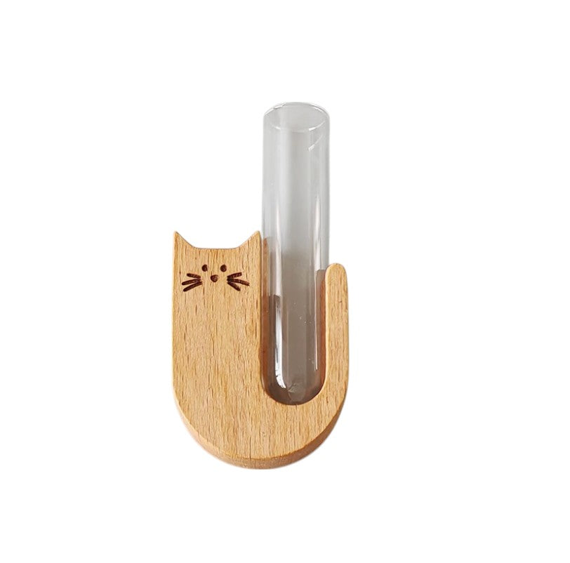 Cute Wooden Cat Hair & Whisker Keepsake Bottle Fridge Magnet