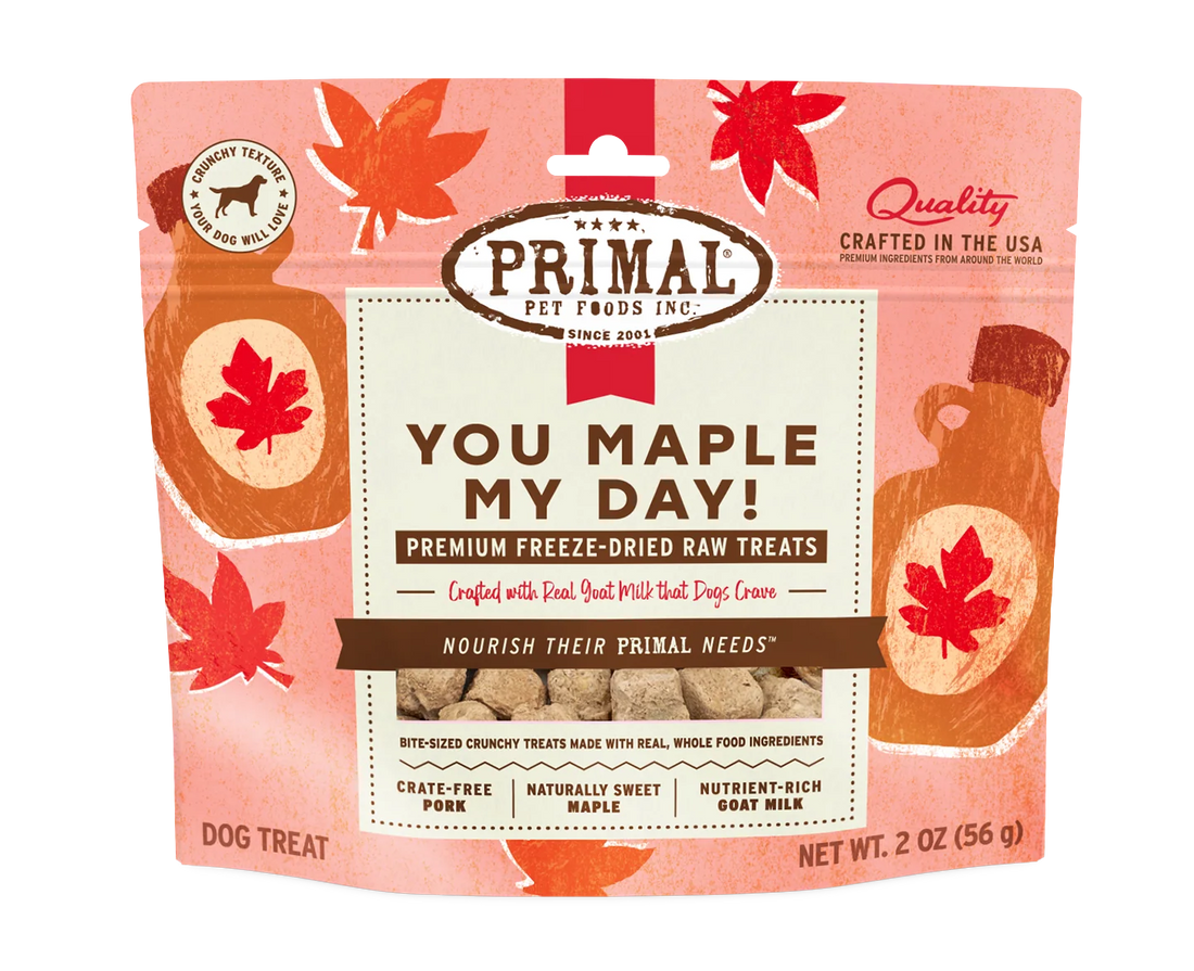 【PRIMAL】Dog - Freeze-Dried Treats - You Maple My Day - Pork, Maple, Goat Milk