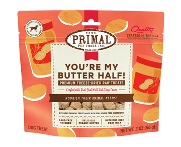 【PRIMAL】Dog - Freeze-Dried Treats - You're My Butter Half - Chicken, Peanut Butter, Goat Milk