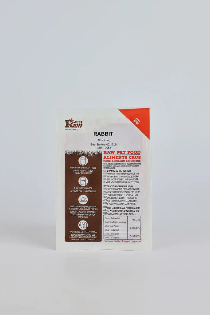 【Just Raw】Raw Cat & Dog Food - Rabbit - 0.5lb / 227g