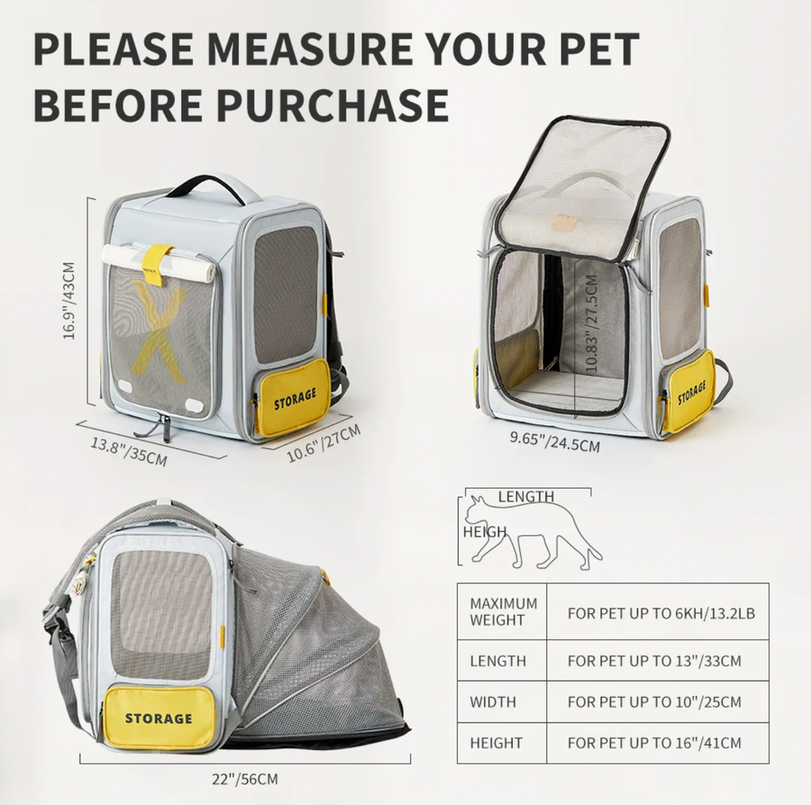 【PETKIT】Breezy X Zone 宠物背带，带额外帐篷空间