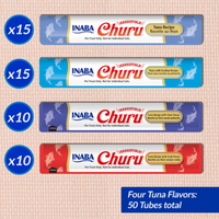 【INABA】Churu Tuna & Seafood Variety 50 Tubes