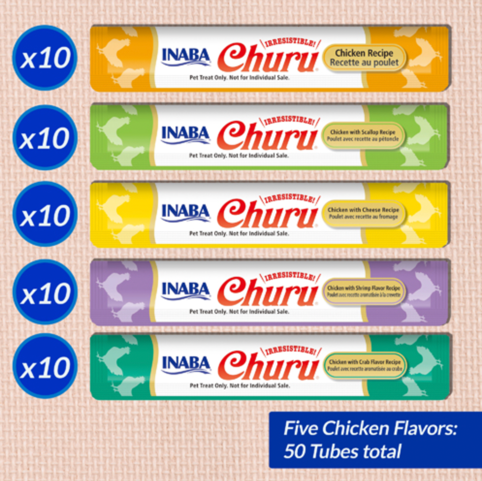 【INABA】Churu Chicken Variety 50 Tubes