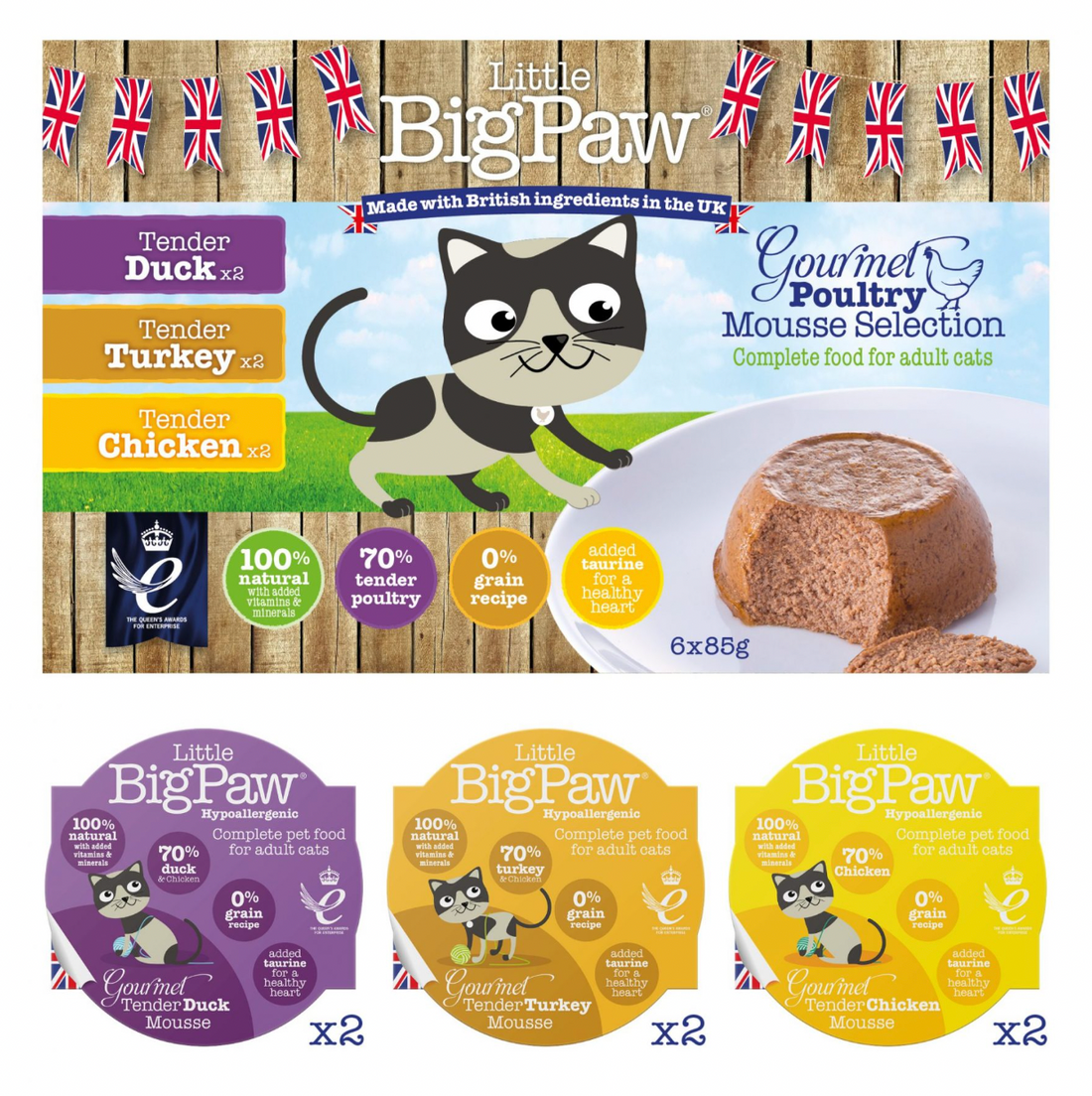 【LITTLE BIG PAW】Poultry Variety Pack Mousse For Cats