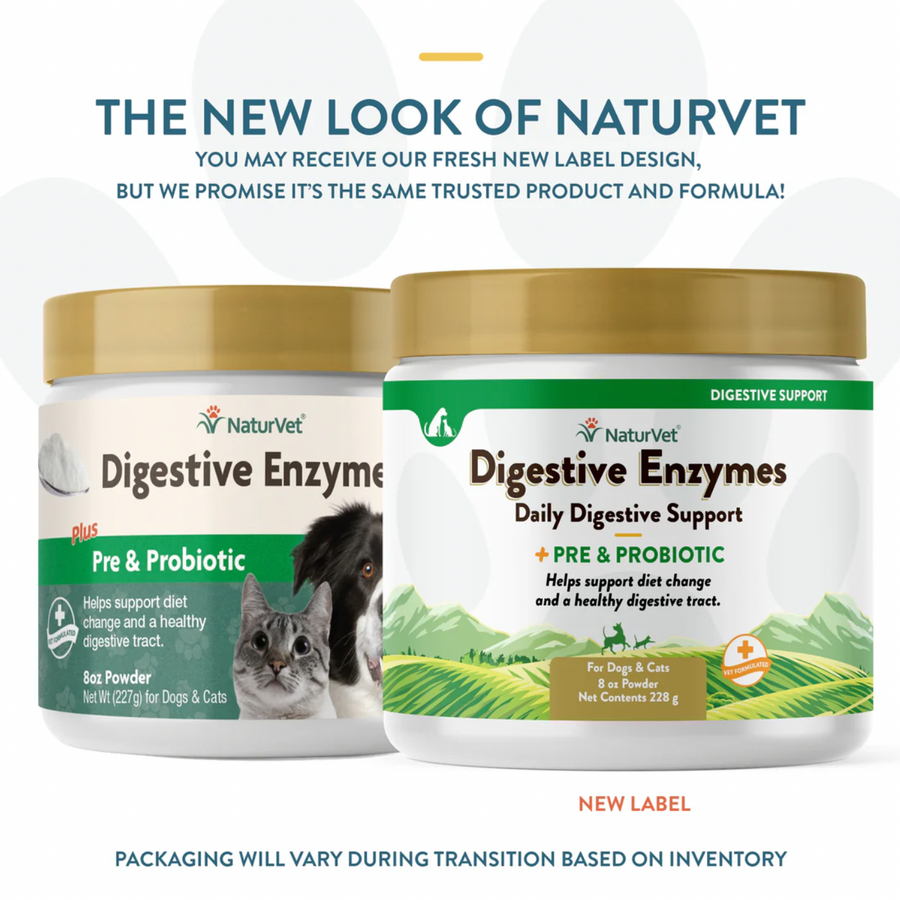 【NaturVet Digestive】Enzymes Prebiotic & Probiotic Powder 4 oz