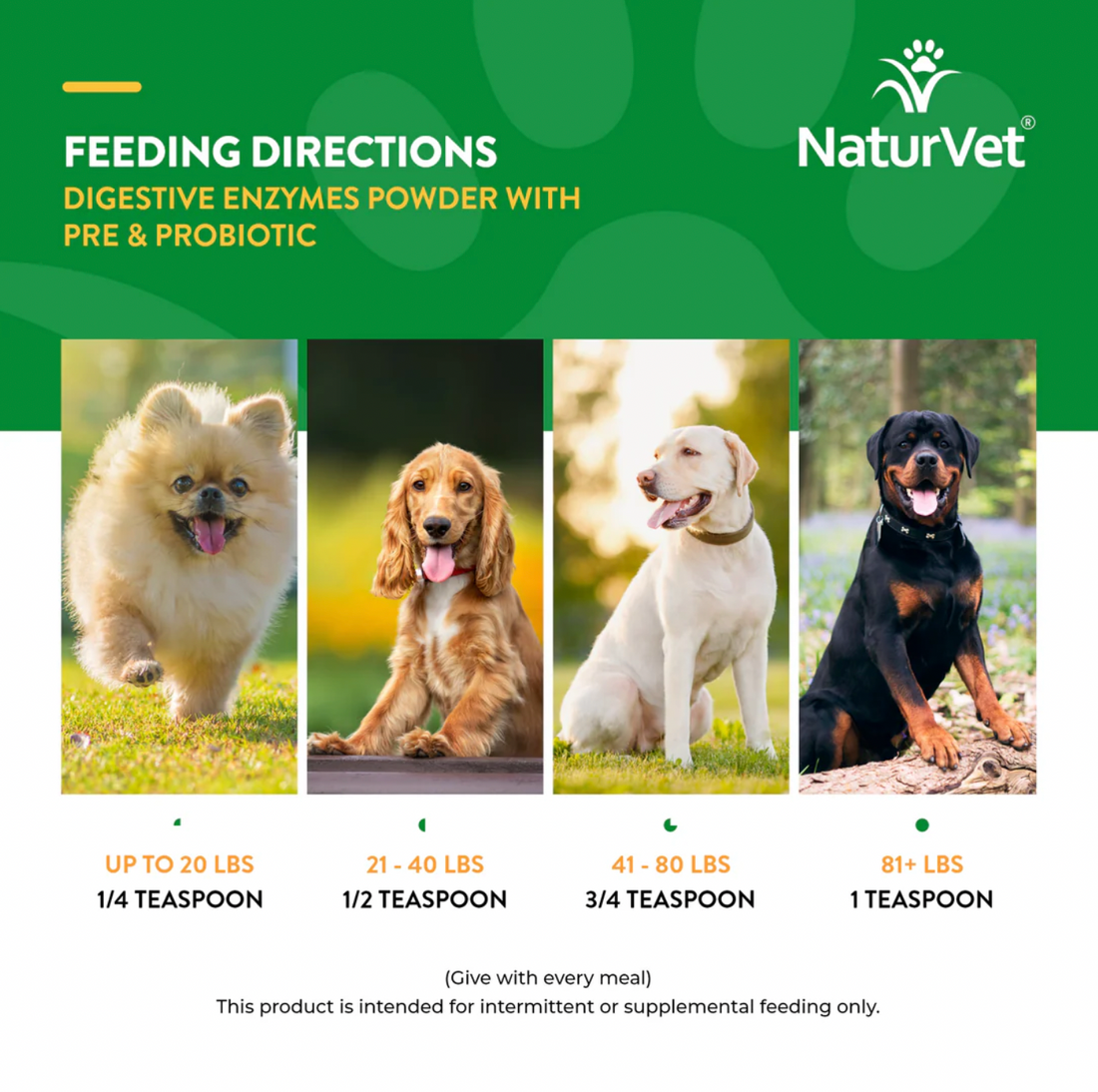 【NaturVet Digestive】Enzymes Prebiotic & Probiotic Powder 4 oz