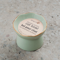 【DexyPaws】Raised Ceramic Cat Bowl - Sage Green