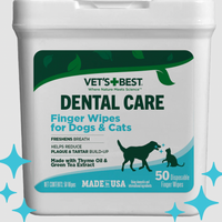 【Vet's Best】Dental Care Finger Wipes for Dogs & Cats - 50 Wipes