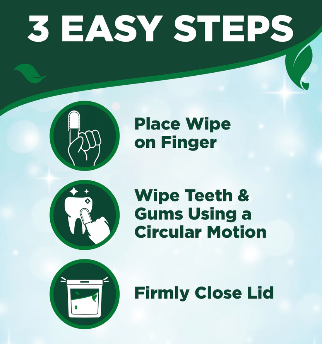 【Vet's Best】Dental Care Finger Wipes for Dogs & Cats - 50 Wipes