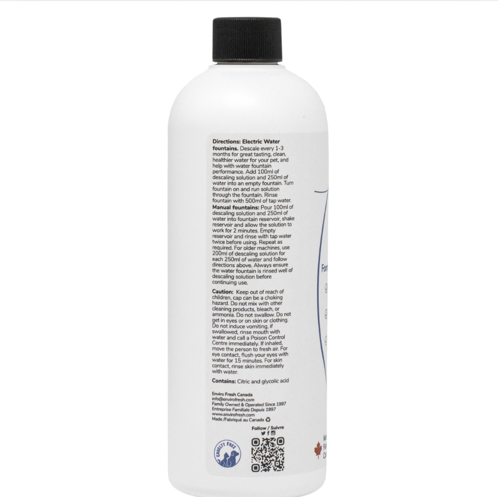 【Enviro Fresh】Descaling Solution For Pet Water Fountains - 400ml