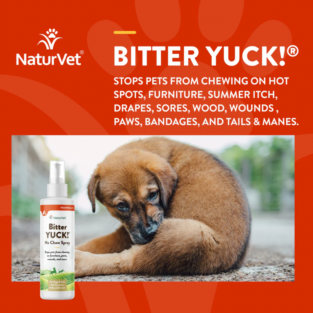 【NATURVET】Bitter Yuck! No Chew Spray for Dogs - 16 fl.oz
