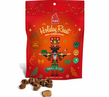 【Plato Pet Treats】Dog Treats -  Holiday Roast - Beef & Pumpkin Small Bites 3oz