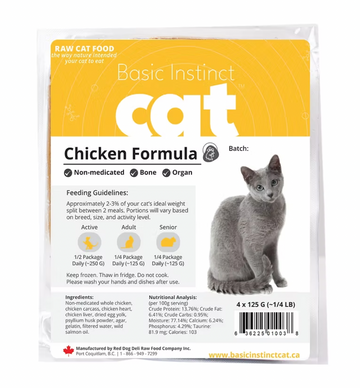 【RED DOG BLUE KAT】Frozen Cat Food - Basic Instincts™ Non-Medicated Chicken Formula