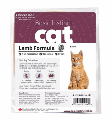 【RED DOG BLUE KAT】Frozen Cat Food - Basic Instincts™ Non-Medicated Lamb Formula