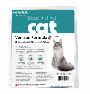 【RED DOG BLUE KAT】Frozen Cat Food - Basic Instincts™ Non-Medicated Venison Formula