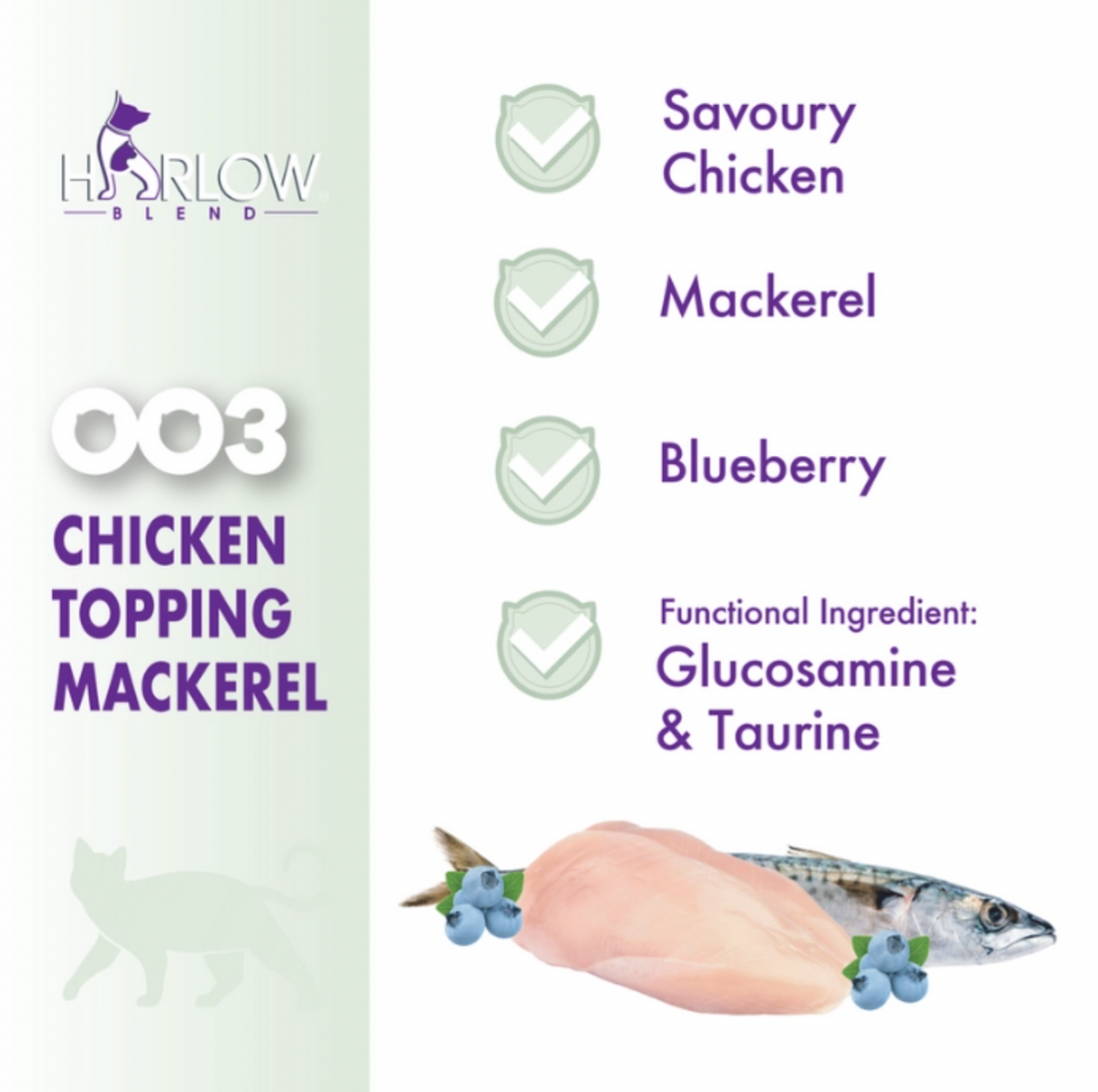 【Harlow Blend】Cat Can - 003 Chicken Topping Mackerel 80g