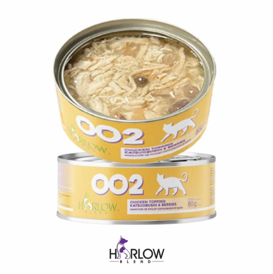 【Harlow Blend】Cat Can - 002 Chicken In Gravy With Katsuobushi & Berries 80g