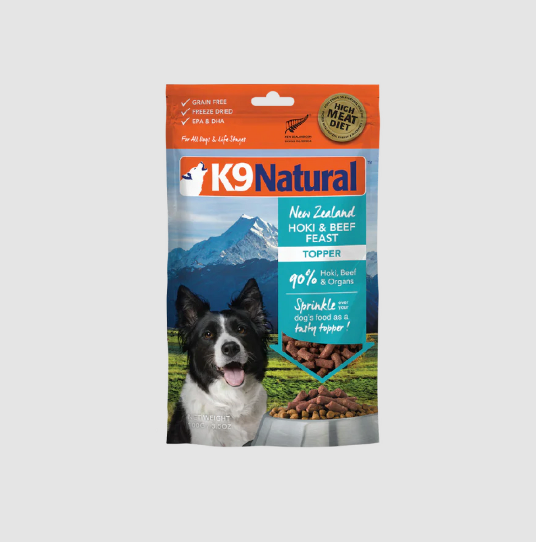 【K9 Natural】Dog - Freeze-Dried Food - Beef & Hoki Feast 100g