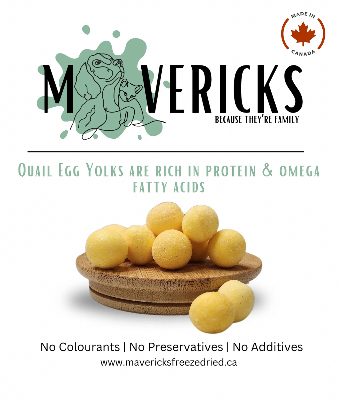 【Mavericks】Freeze Dried Quail Egg Yolks for Dogs & Cats 65g
