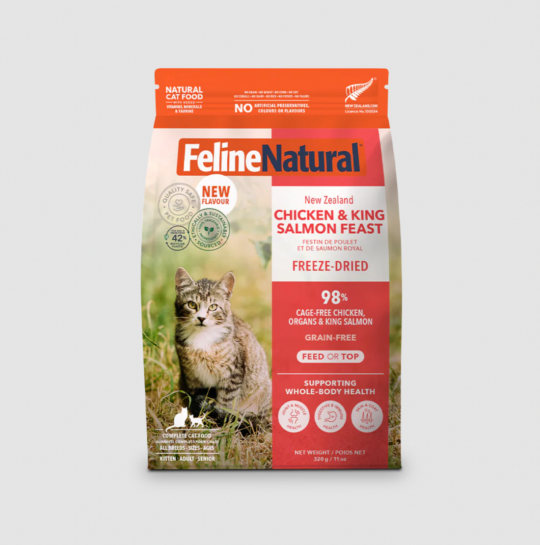 【K9 / Feline Natural】Freeze-Dried Cat Food - Chicken & King Salmon Feast 320g