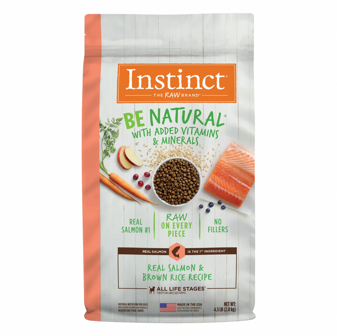 【Instinct】Dog Dry Food -  Be Natural  Real Salmon & Brown Rice Recipe 24lb