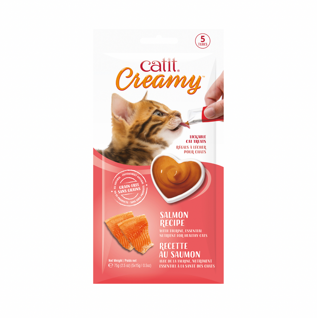 【Catit】Creamy Lickable Cat Treat - Salmon Flavour - 5 pack
