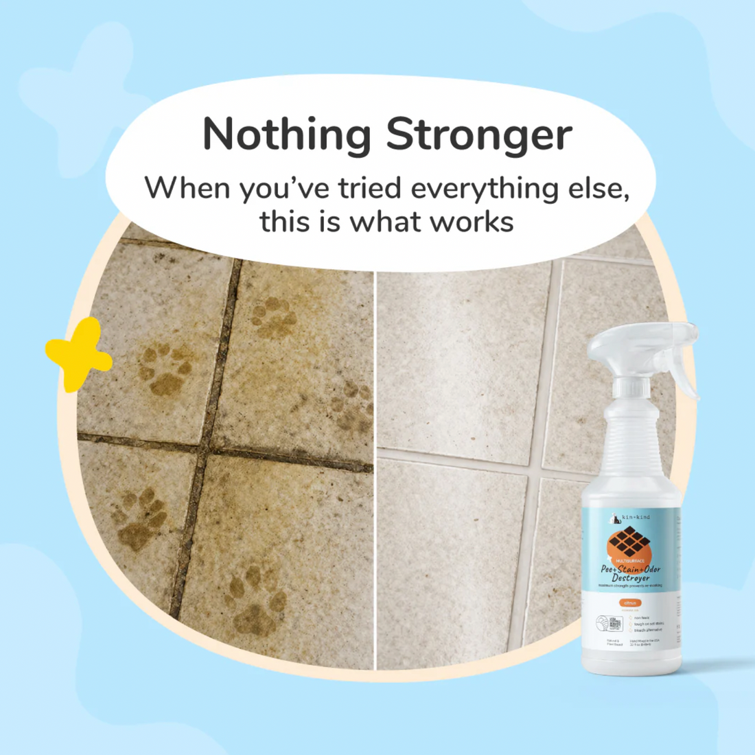 【Kin + Kind】Pee + Stain + Odor Destroyer (Multi-Surface) - Citrus - 32 fl.oz / 946 ml