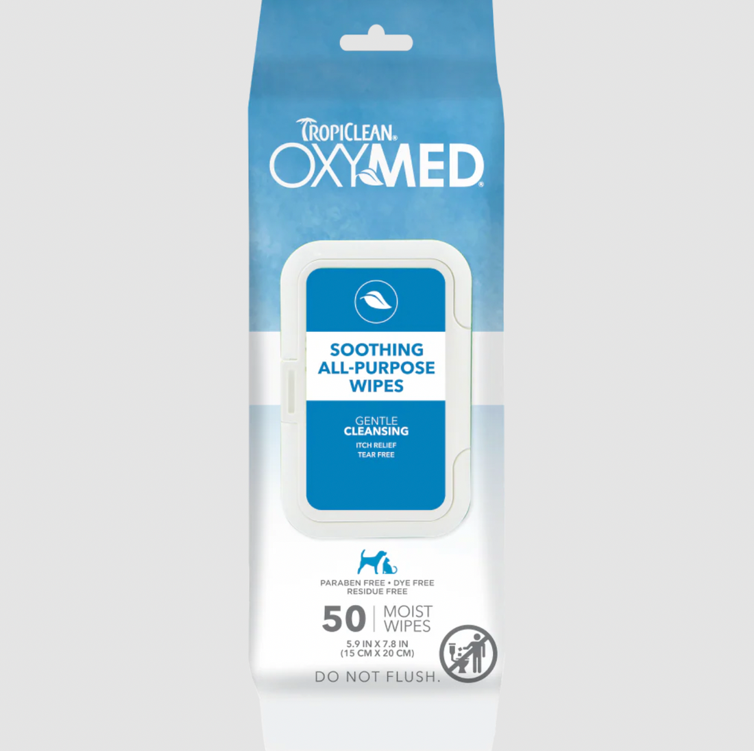 【Tropiclean】Oxymed Soothing Relief Pet Wipes（For Dry Flaky Skin） 50Ct