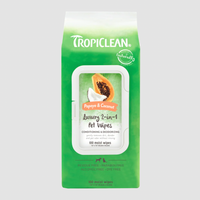 【Tropiclean】Papaya & Coconut Luxury 2-In-1 Pet Wipes（Conditioning & Deodorizing） 100Ct