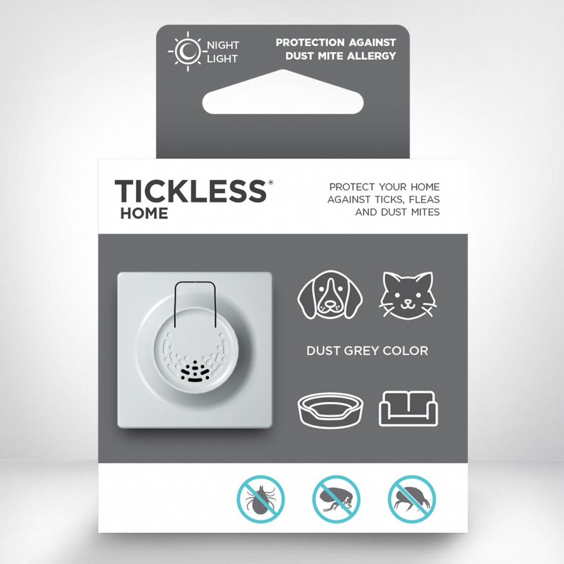 【Tickless】TICKLESS® Home Plug in Ultrasonic Tick , Flea & Dust Mite Repellent - Dust Grey