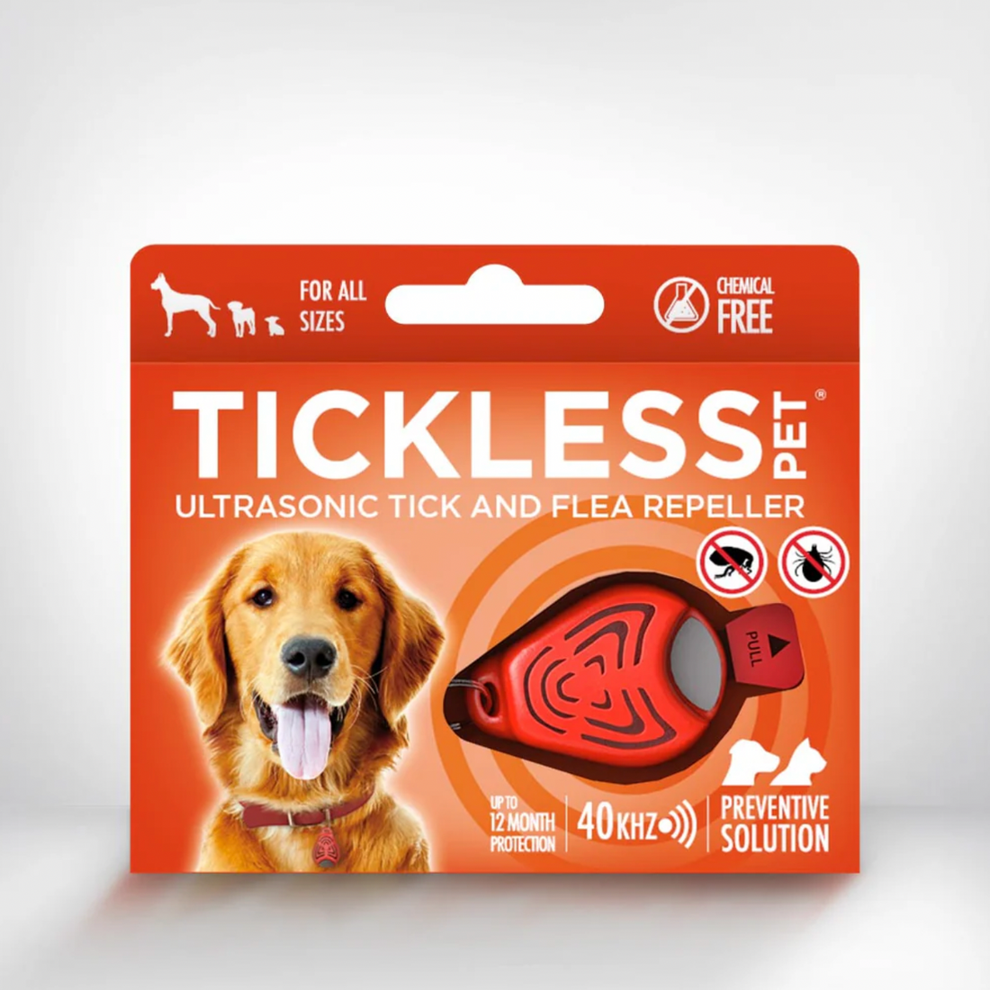 【Tickless】Tickless Classic Pet Natural Ultrasonic Tick & Flea Repellerfor Cats & Dogs - Orange