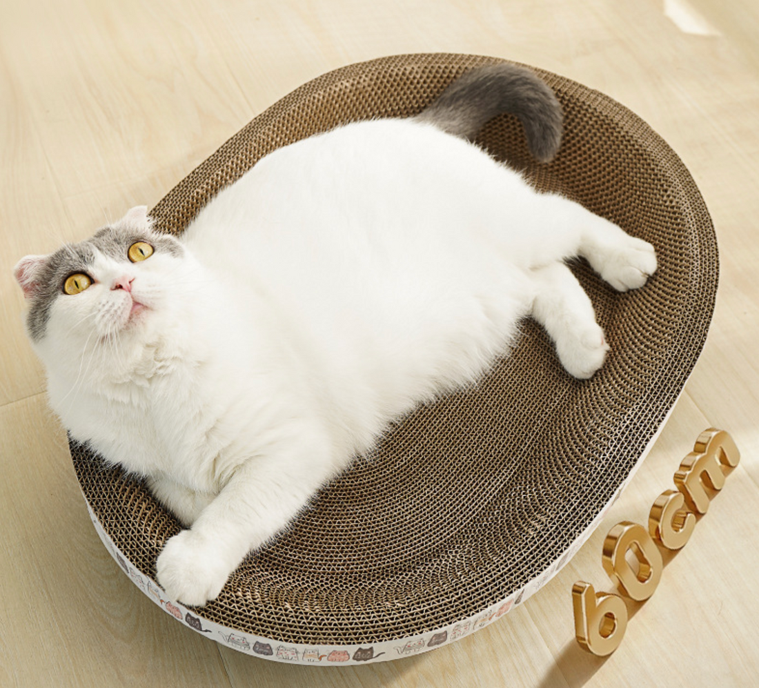 Oval Corrugated Cardboard Cat Scratcher