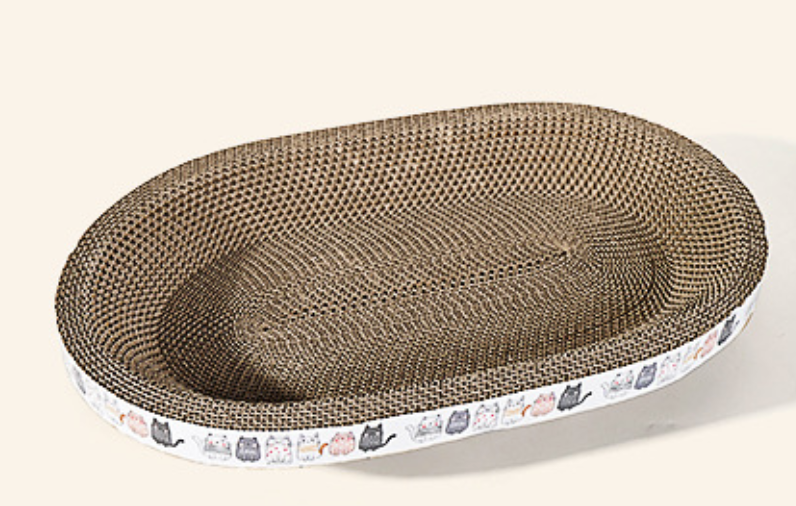Oval Corrugated Cardboard Cat Scratcher