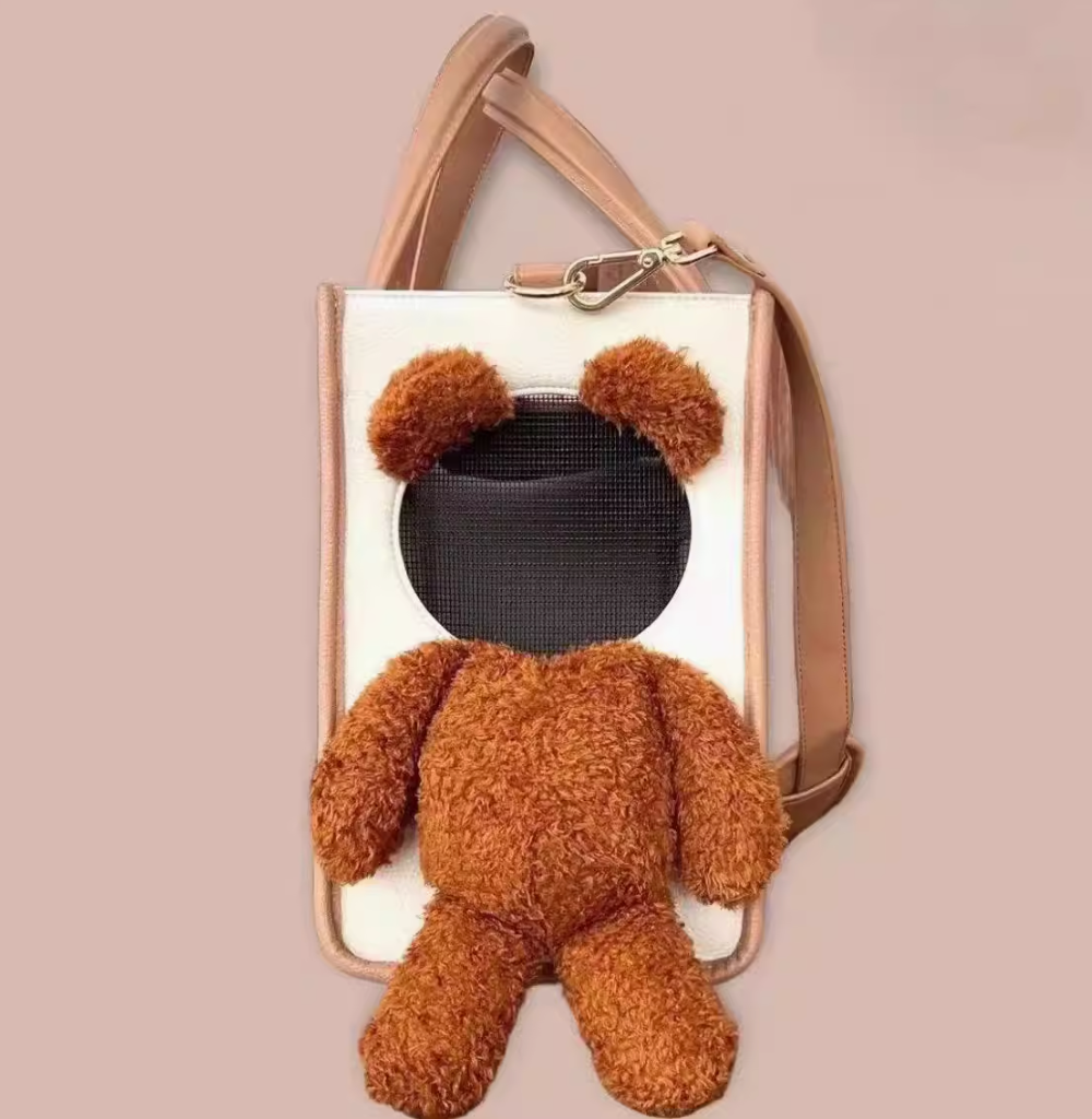 TeddyPaw Plush Carrier – Cute & Cozy Travel Bag for Small Pets
