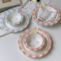 Cute Ceramic Pet Bowl with Bowknot