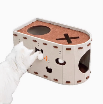 2-in-1 Felt Cat Cave & Scratcher – Cozy Bed and Play Spot