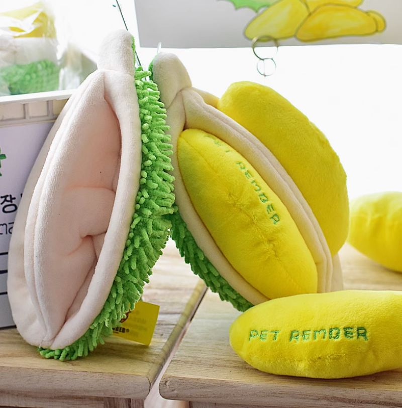 Durian-Shaped Squeaky Toy for Pets – Fun & Chewable
