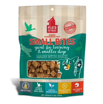 【Plato Pet Treats】Dog Treats - Small Bites - Duck 6oz