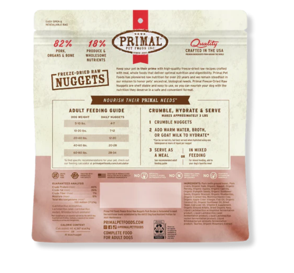 【PRIMAL】 狗狗冻干 - 猪肉