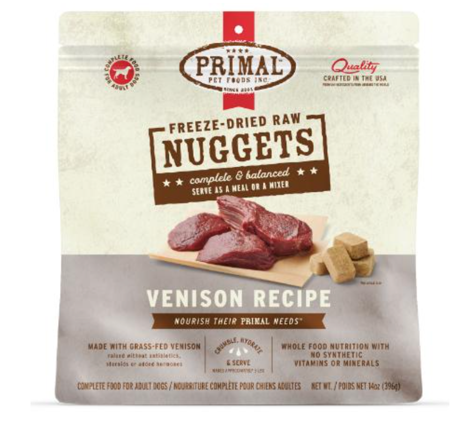 【PRIMAL】Dog - Freeze-Dried Nuggets - Venison - 5.5oz & 14oz