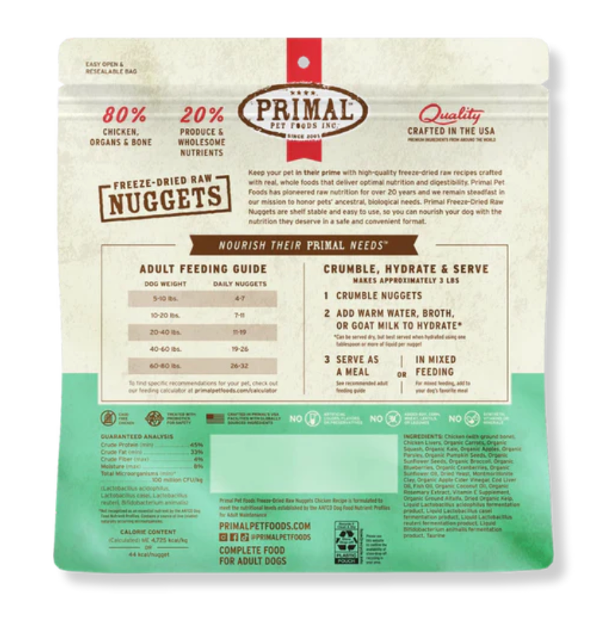 【PRIMAL】Dog Freeze-Dried Nuggets - Chicken - 5.5oz & 14oz