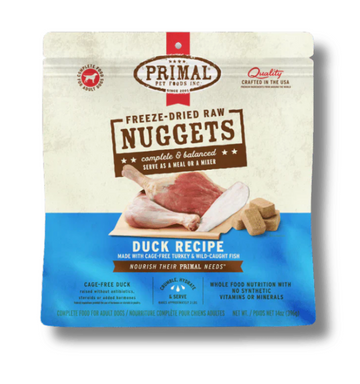 【PRIMAL】Dog - Freeze-Dried Nuggets - Duck - 5.5oz & 14oz